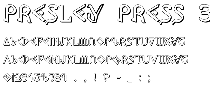 Presley Press 3D font